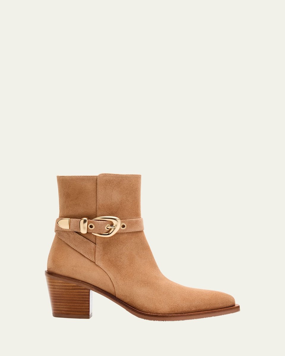 Maven Suede Buckle Western Booties